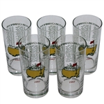 Five 1993 Masters Tournament Winners Commemorative Glasses