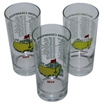 2009, 2010, & 2013 Masters Tournament Winners Commemorative Glasses