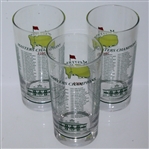 Three 2015 Masters Tournament Winners Commemorative Glasses