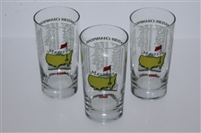 2008 Masters Flag with Three 2008 Masters Tournament Winners Commemorative Glasses