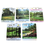 2007, 2008, 2009, 2011, & 2012 Masters Tournament Series Badges