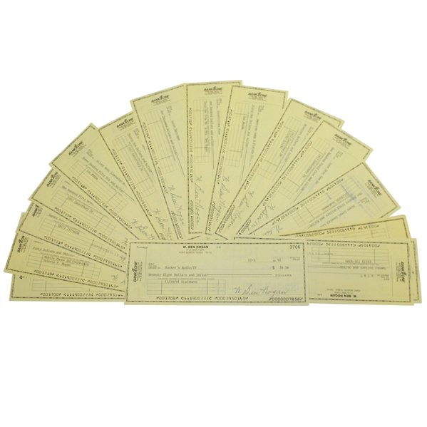 Sixteen Ben Hogan Signed W. Ben Hogan Personal BankOne Checks - 1991-FINAL OPPORTUNITY JSA ALOA