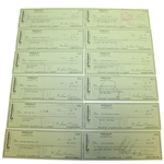 Twelve Ben Hogan Signed W. Ben Hogan Hogan Oil Co. Checks - 1991 FINAL OPPORTUNITY JSA ALOA