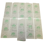 Ten Ben Hogan Signed Shady Oaks Member Checks/Receipts JSA ALOA