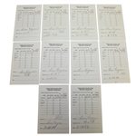 Ten Ben Hogan Signed Shady Oaks Country Club Members Charge Slips JSA ALOA