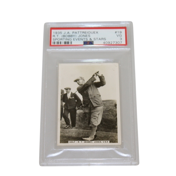 R.T. (Bobby) Jones 1935 J.A. Pattreiouex Sporting Events & Stars Card