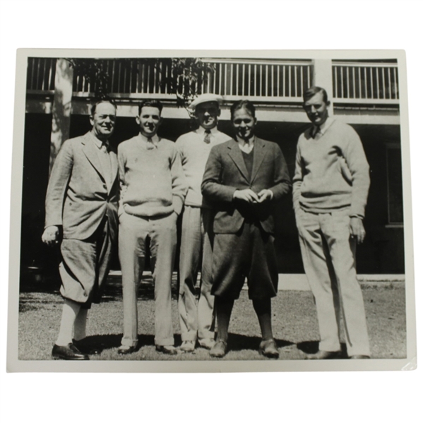 Bobby Jones Jr. & Sr. Clifford Roberts and Ed Dudley at A.N.G.C - Early 1930s (Stamped From Augusta Photographer "Morgan Fitz")