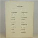 1969 Ryder Cup Dinner Menu at The Prince of Wales Southport