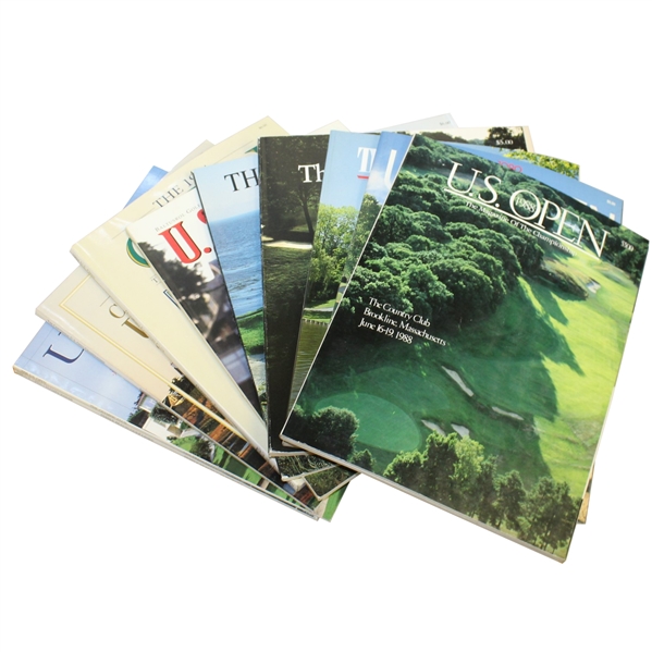 Ten US Open Championship Official Programs - 1988-1995, 1998, & 2000