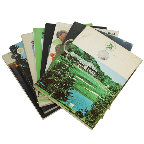 Eight PGA Championship Official Programs - 1965, 1973, 1978, 1980-1981, 1983, & 1985-1986