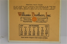 1930 Walter Hagen Williams Brothers Inc. Lesson Calendars - Sept-Oct-Nov