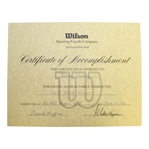 Walter Hagen Certificate of Accomplishment-1961