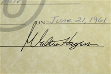 Walter Hagen Certificate of Accomplishment-1961