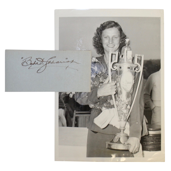 Babe Zaharias Signed Cut w/ Photo JSA ALOA