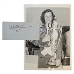 Babe Zaharias Signed Cut w/ Photo JSA ALOA