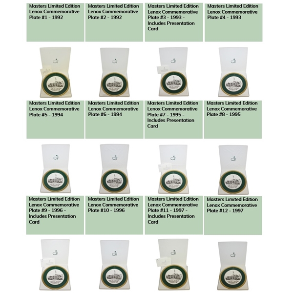 Complete Masters Ltd Ed Members Lenox Plates #1-12 (1992-1997) with Original Boxes