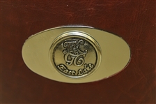 East Lake Golf Club Logo Brown Leather Stainless Steel Flask with Funnel - 6oz