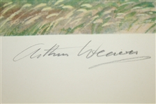 'The First Green Muirfield' Signed by Artist Arthur Weaver with Hand Sketched Remarque - 1968