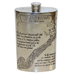 St. Andrews The Old Course Pewter Flask with Course Layout - Great Condition