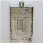 Turnberry 'The Ailsa Course' Pewter Golf Flask with Original Box & Funnel - Good Condition
