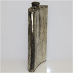 Circa 1920 Evans Nickel Silver Golf Flask - 7 Tall