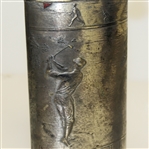 Circa 1920 Evans Nickel Silver Golf Flask - 7 Tall