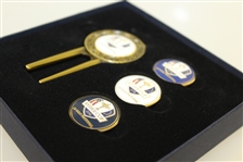 Ryder Cup Divot Repair Tool w/ Magnetic Ball Marker - Four Interchangeable Ball Markers