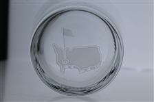 Masters Double Old Fashioned Glass w/ Frosted Etching Of The Masters Logo On Front