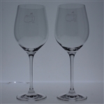 Masters Wine Glass Set w/ Frosted Etched Logo On Body