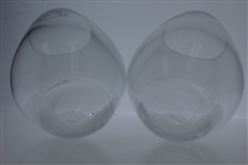Masters Stemless Wine Glasses w/ Beveled Base & Etched Frosted Logo On Front