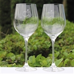 Masters Wine Glass Set w/ Frosted Etched Logo On Body