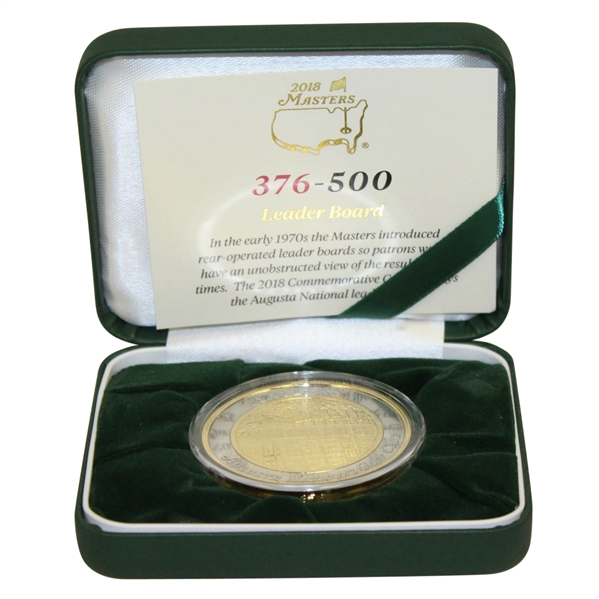Masters 2018 Limited Edition Commemorative Coin w/ Display Case & Authenticity Note(376/500)