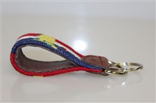 Masters Logo Keychain - Red, White, & Blue Stripes Background