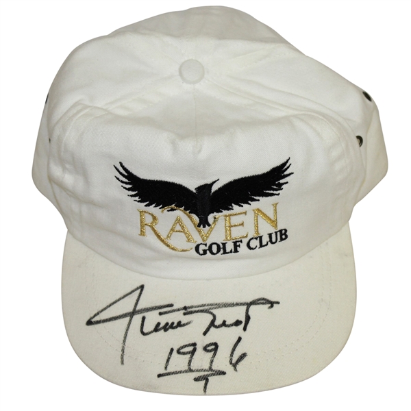 Willie Mays Signed White Raven Golf Club Hat with 1996 Inscription JSA ALOA