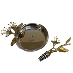 Masters Michael Aram Flowering Peach Charcuterie Plate w/ Matching Wine Cork