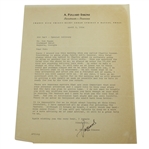 A. Pollard Simons Letter to Ben Hogan - Ben Hogan Club Decals and The Masters