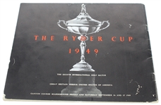 1949 Ryder Cup At Ganton Golf Club Official Program - Ben Hogan Personal Copy