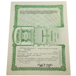 Ben Hogans 1970 Filteron International, INC. Stock Certificate
