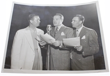 Ben Hogan, Jimmy Demaret, and Bob Hope Original Black and White NBC Photo with Note