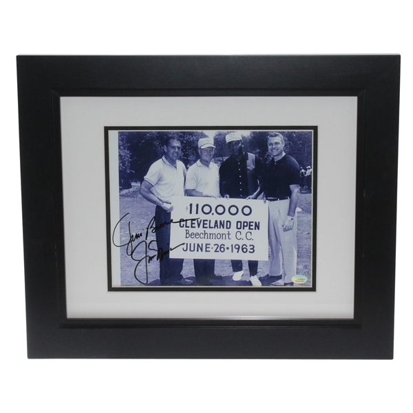 Jack Nicklaus & Jim Brown Signed 1963 Cleveland Open Photo - Framed JSA ALOA