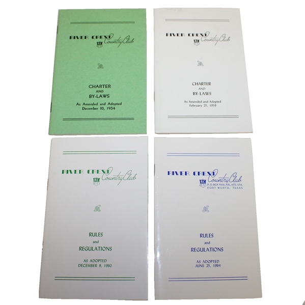 Ben Hogans Four Personal River Crest Country Club By-Laws and Rules Booklets - 1954, 59, 60, 64