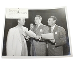 Ben Hogan, Jimmy Demaret, and Bob Hope Original Black and White NBC Photo with Note