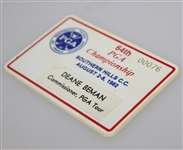 Deane Beman's 1982 PGA Championship at Southern Hills PGA Commissioner Badge #76