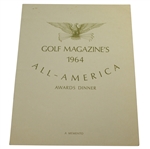 1964 Golf Magazines All-America Awards Dinner Memento Program