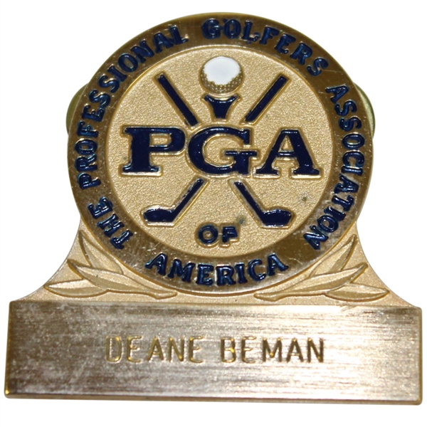 Deane Bemans Undated The PGA of America Large Pinback Name Badge