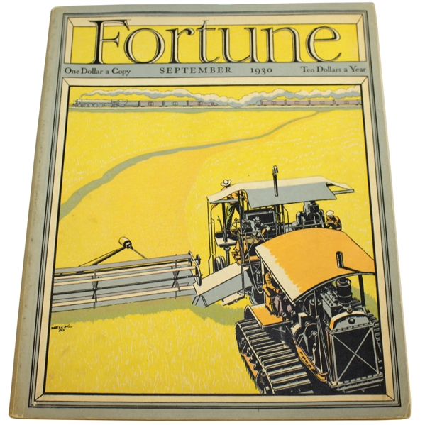 1930 Fortune Extra Large Booklet Vol II No. 3 - September Courier and Ives Bobby Jones FOLDOUT!