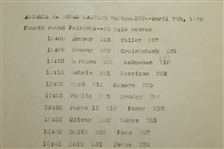 1940 Masters Tournament Sunday 4th Round Pairings Sheet