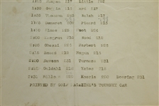 1940 Masters Tournament Sunday 4th Round Pairings Sheet