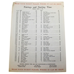 Deane Bemans 1960 Masters Tournament Friday Pairing Sheet - Arnold Palmer Win