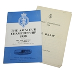 1958 British Amateur at The Old Course St. Andrews Program with Daily Draw Sheets
